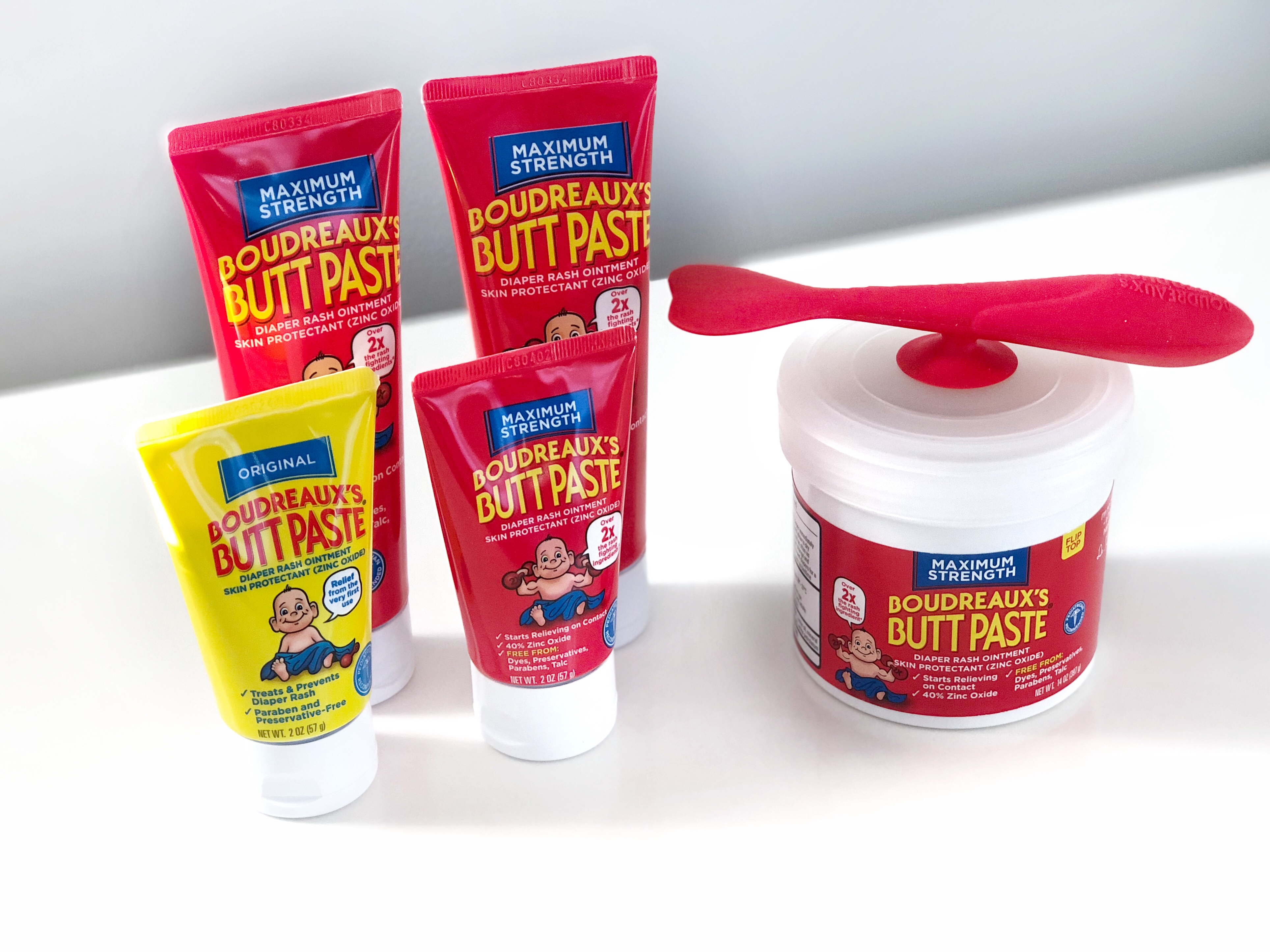 Boudreaux's Butt Paste Variety Pack - Original & Maximum Strength Diaper Rash Ointment (2oz Each)